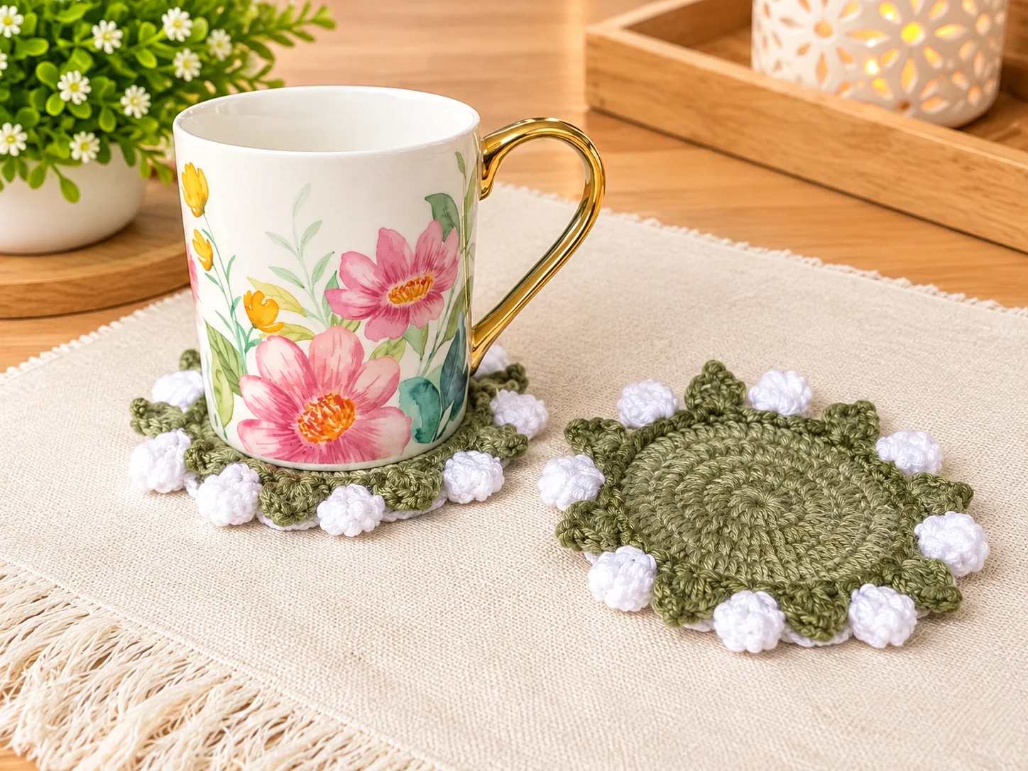 Handmade Crochet Round Table Coaster