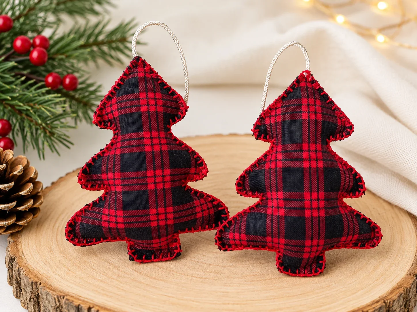 Red Plaid Christmas Tree