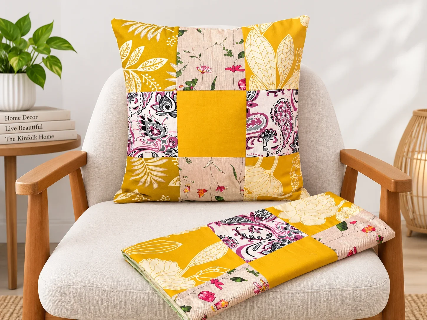 Yellow Floral Crochet Embroidery