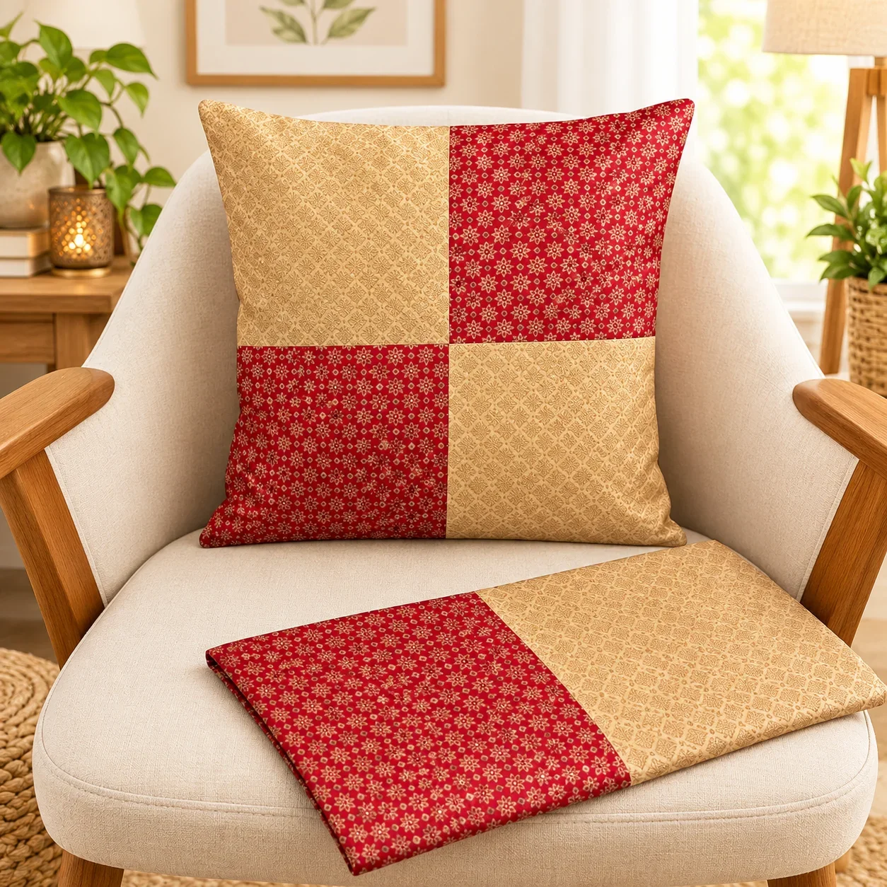 Brocade Patchwork / Red & Gold